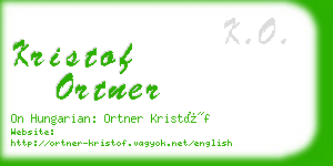 kristof ortner business card